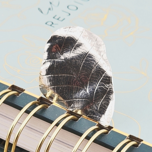 EMBOSSE PRESS REAL LEAF RING HANDMADE  STERLING SILVER METAL SIZE 6.5 - Picture 9 of 9